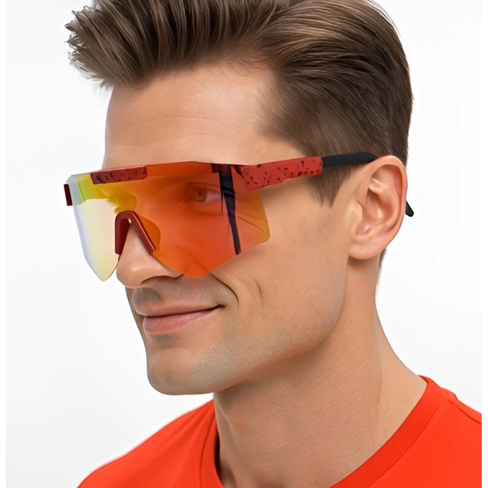 Shield Sunglasses Mirrored Lens Visor Sunglasses Sport Cycling Men UV400 Protect